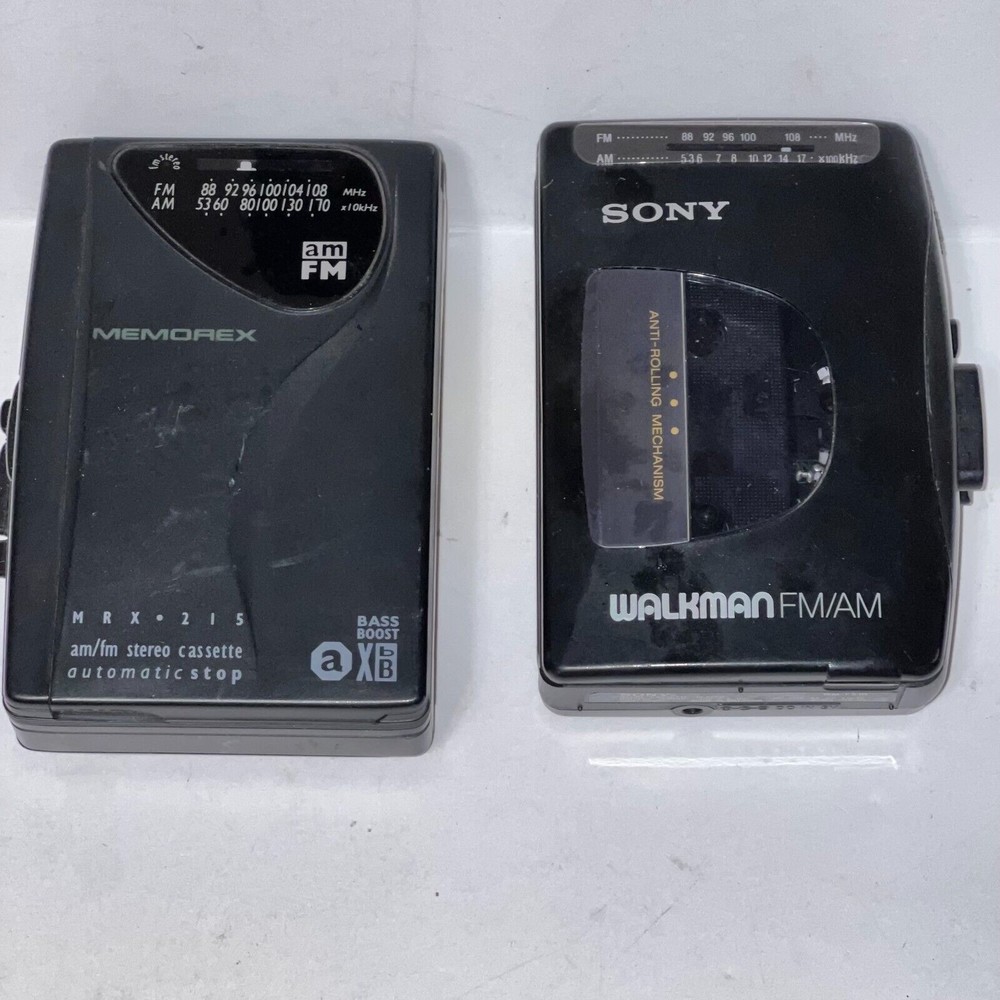 Lot MRX-215, Sony Walkman WM-FX10 Cassette Player Black Parts Repair Not Working